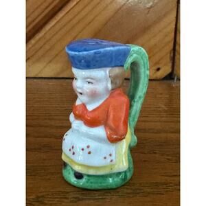Vintage Japan Dutch Girl Figural Salt Pepper Shaker Single Handle Ceramic